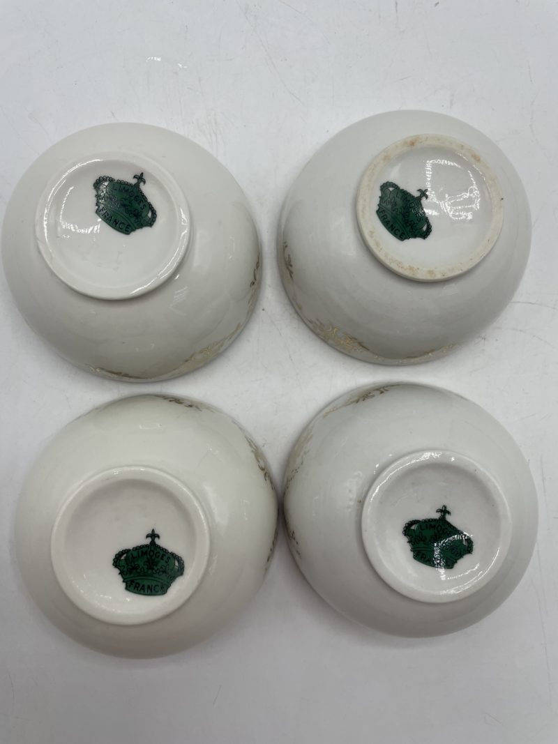 Lot de 4 petits bols ou coupelles porcelaine de Limoges fruits HL – Image 8
