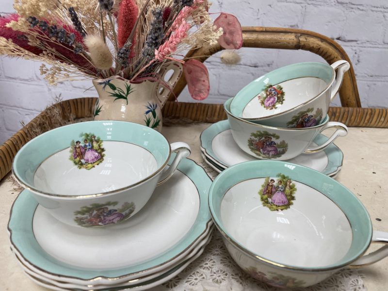 Lot 4 tasses soucoupes saint amand menthe (4)