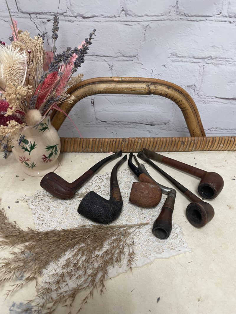 Lot pipes à tabac vintage bois (40)