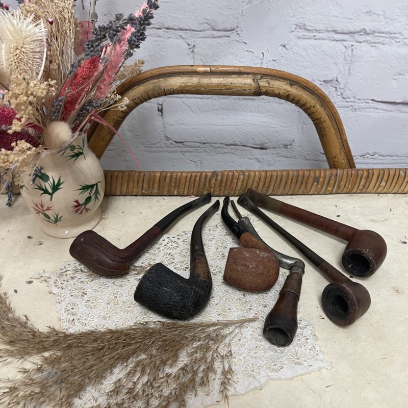 Lot pipes à tabac vintage bois (40)