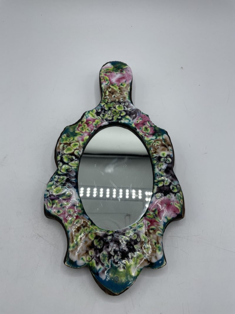 Miroir fixation murale panneau bois et plaque émail – Image 3