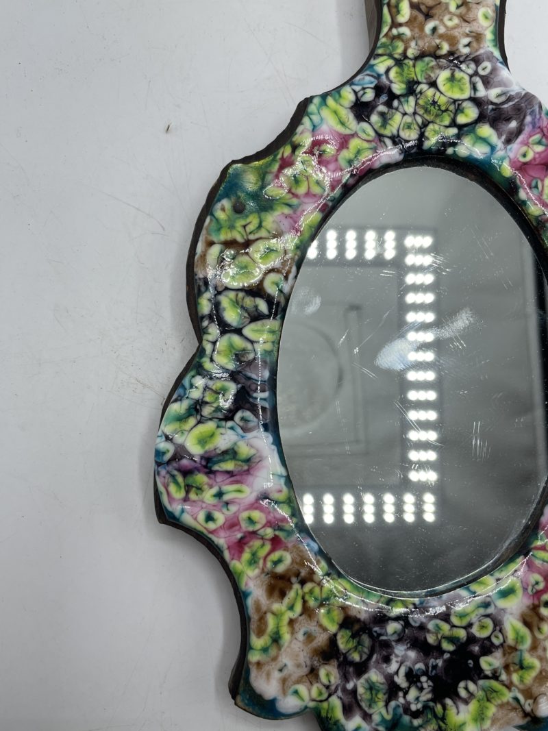 Miroir fixation murale panneau bois et plaque émail – Image 4