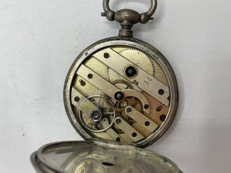 Ancienne montre à gousset en argent fin – Image 8