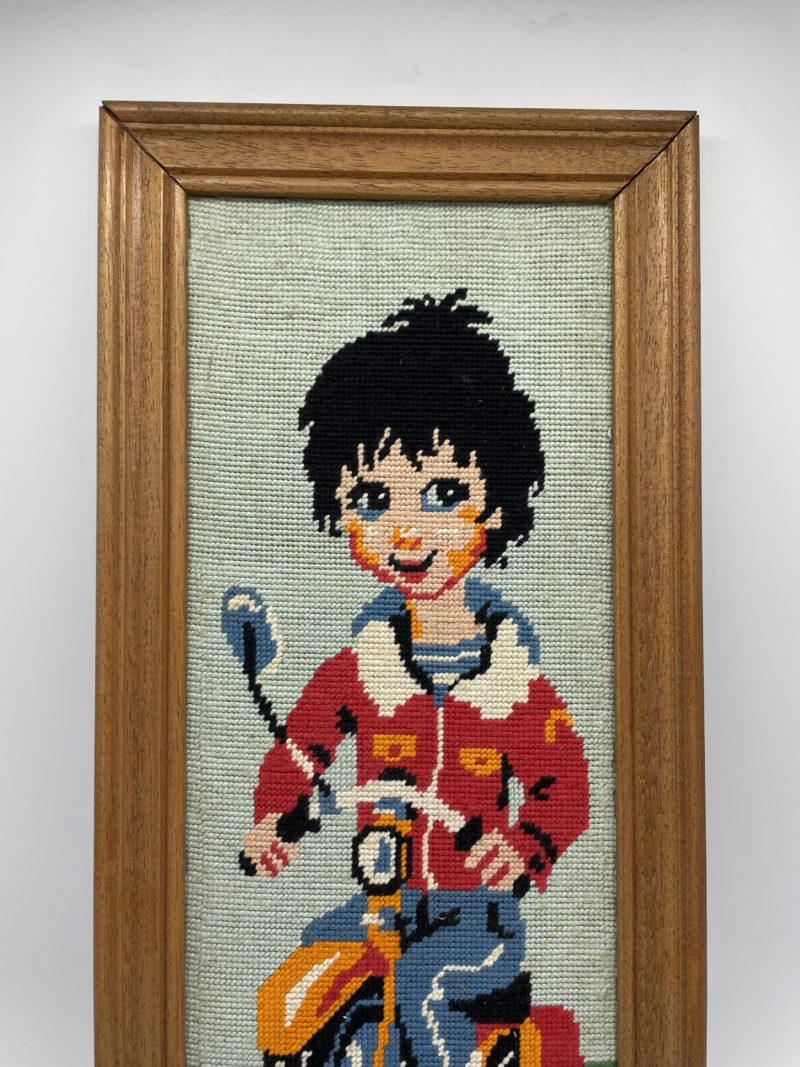 Tableau panneau crochet Poulbot vintage sur solex – Image 3