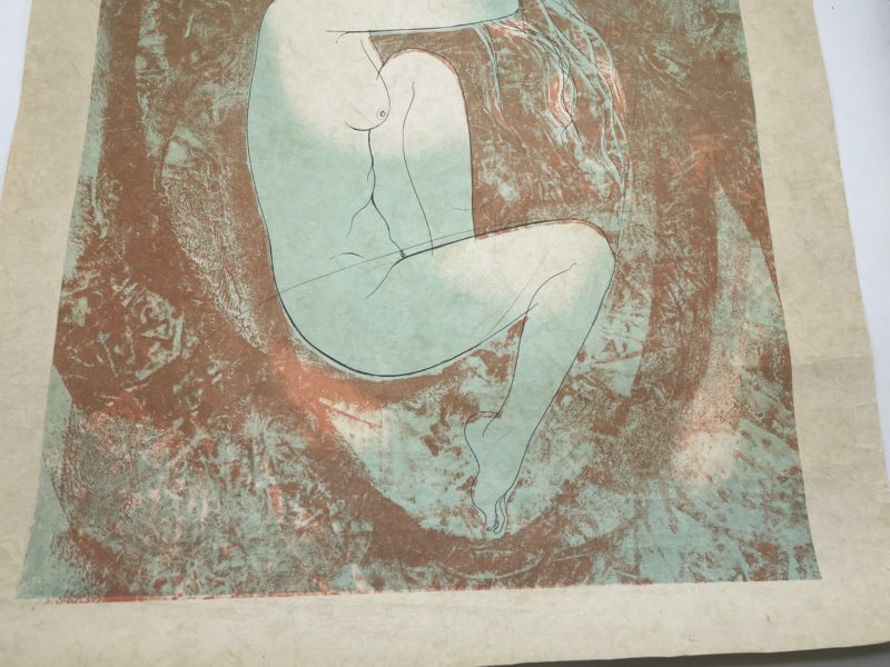 Tableau femme nue encre et peinture – Image 4