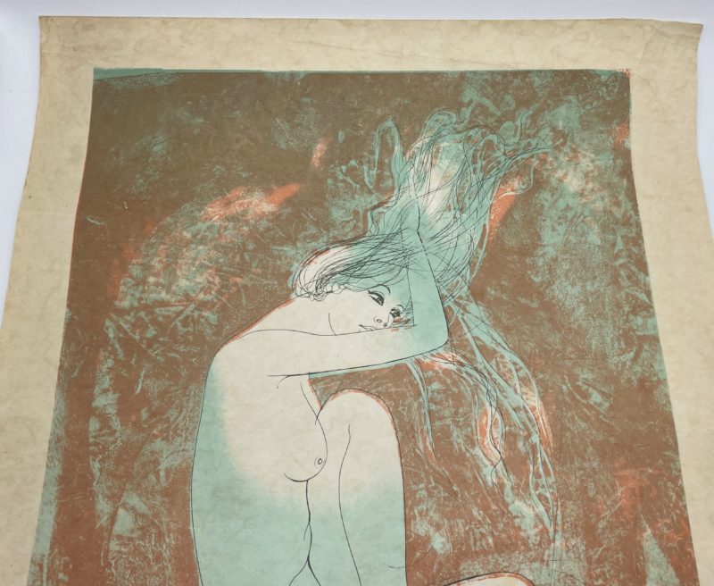 Tableau femme nue encre et peinture – Image 3