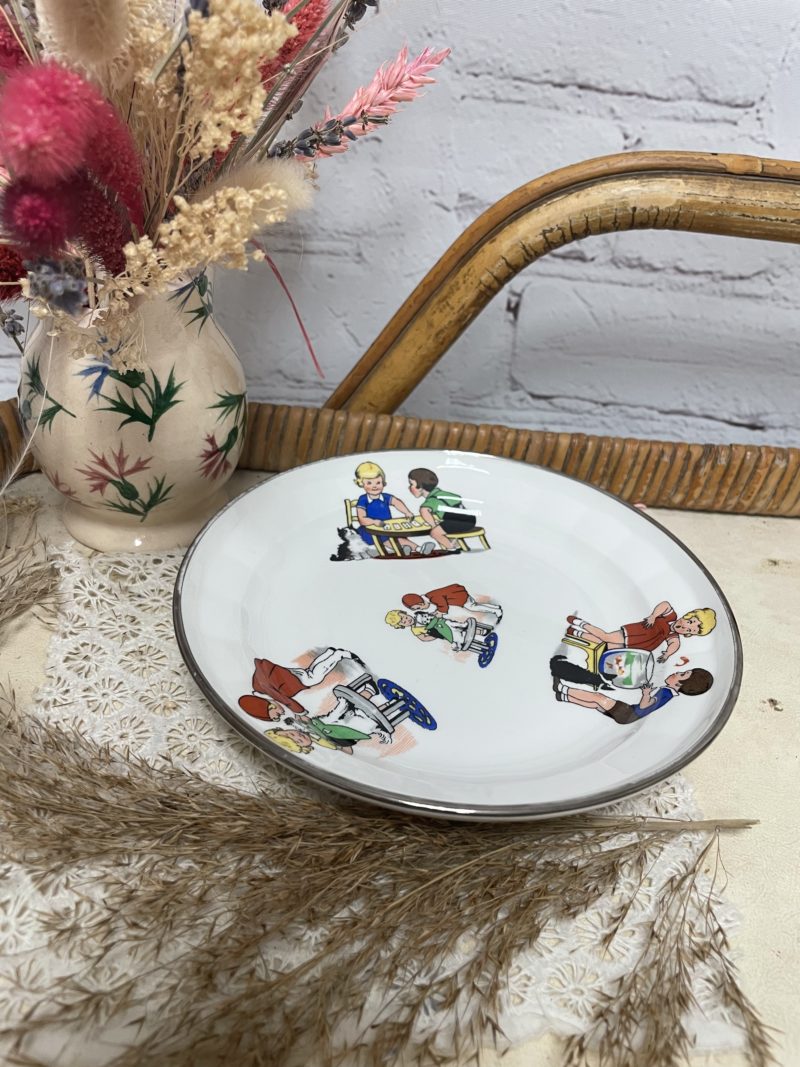 Petite assiette enfant vintage porcelaine mehun (8)