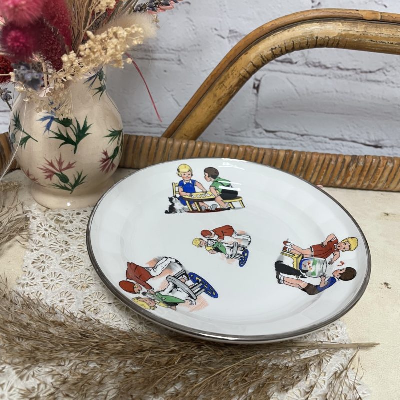 Petite assiette enfant vintage porcelaine mehun (8)