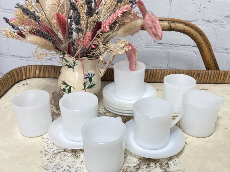 Service 7 tasses et soucupes vintage nestlé arcopal blanc produit dérivé (3)