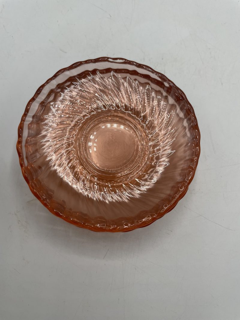 Service à café tasses et soucoupes vintage Rosaline Arcoroc verre rose – Image 3