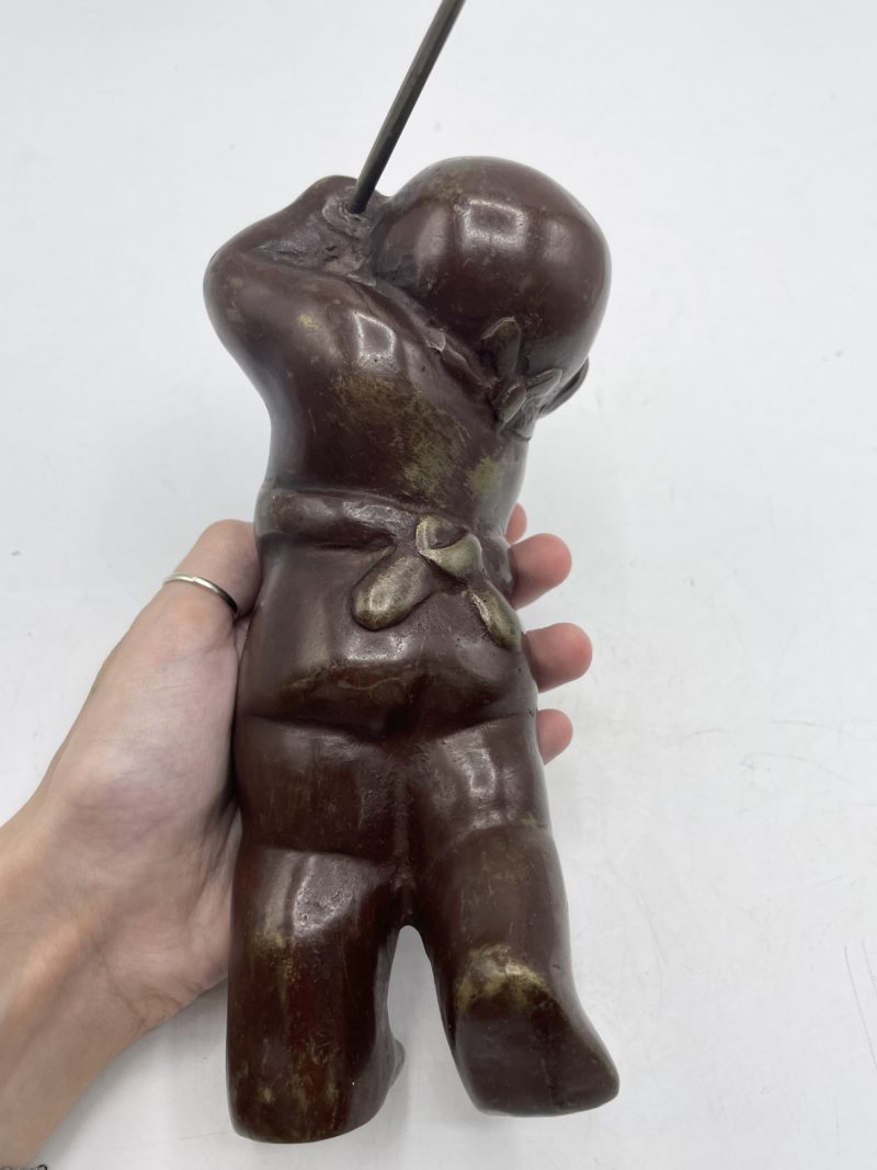 Statuette en bronze enfant chinois club de golf – Image 6