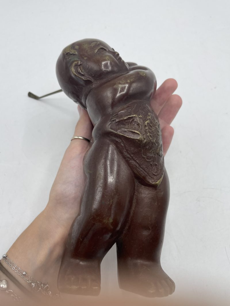 Statuette en bronze enfant chinois club de golf – Image 5