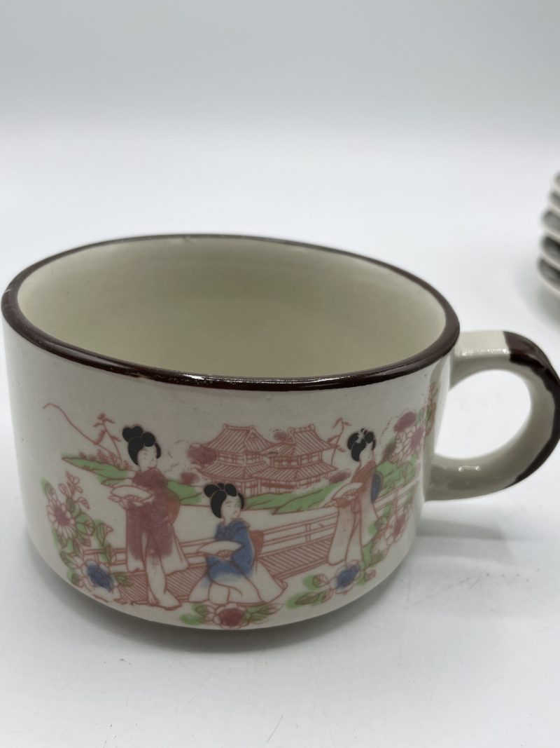 Lot 5 tasses et soucoupes Grès de Corée – Image 6