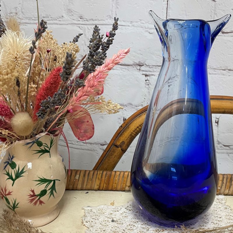 Vase verre murano bleu (2)