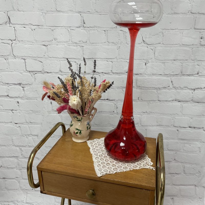 lampe ebullitions vintage verre rouge (1)