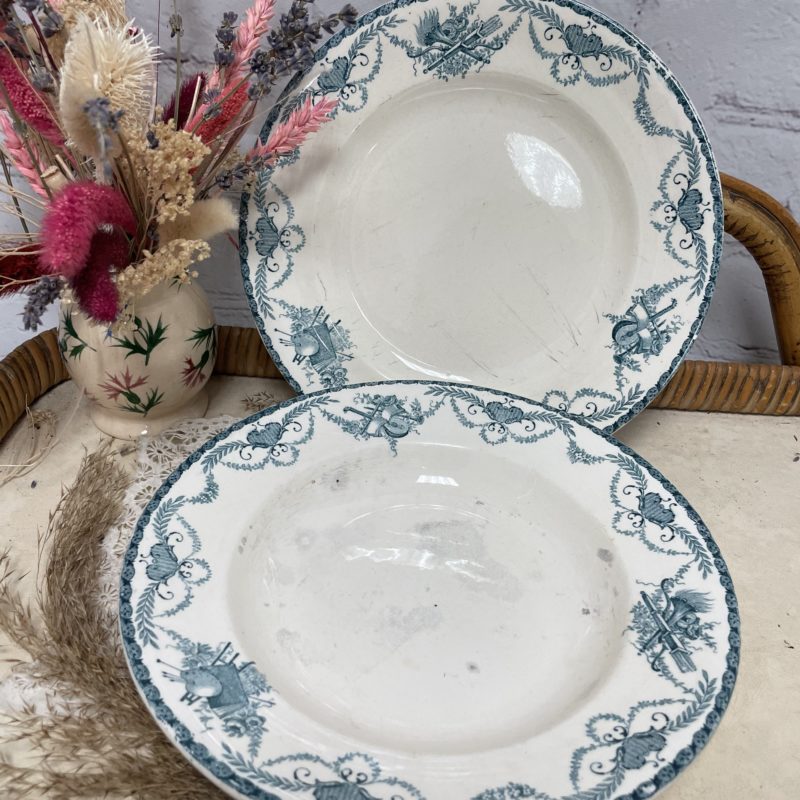 assiette-longwy-lavoisier-vintage-bleu