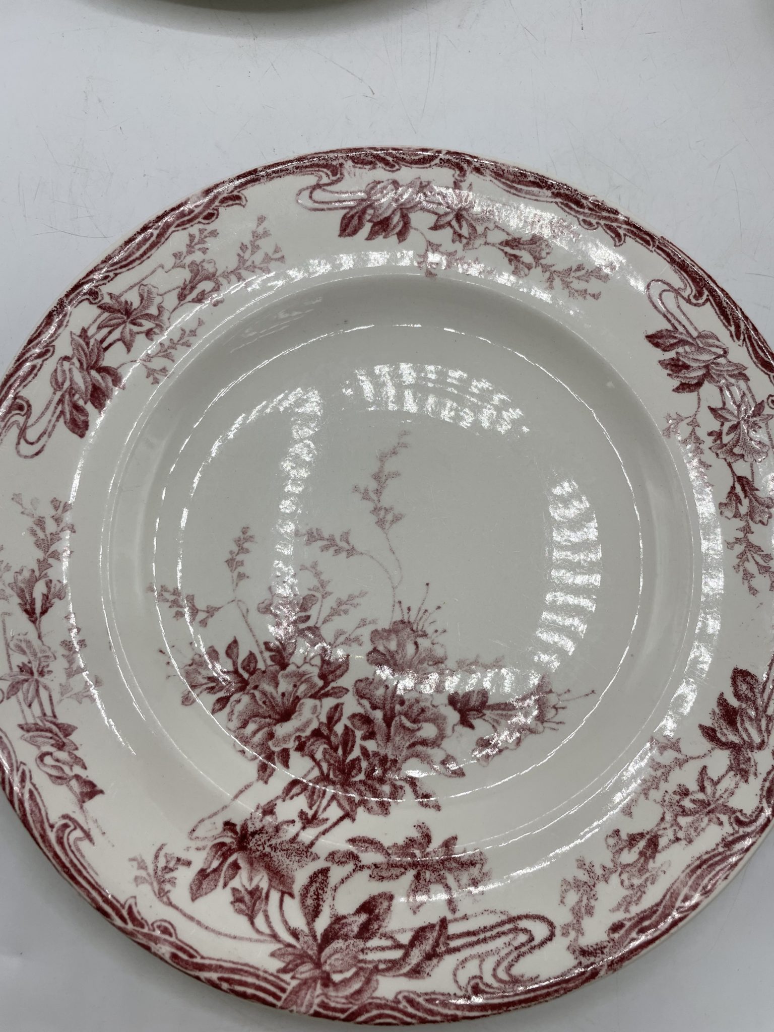Lot D’Assiettes Vintage En Faïence – Motif Fleuri – Marque Lon – Occasion