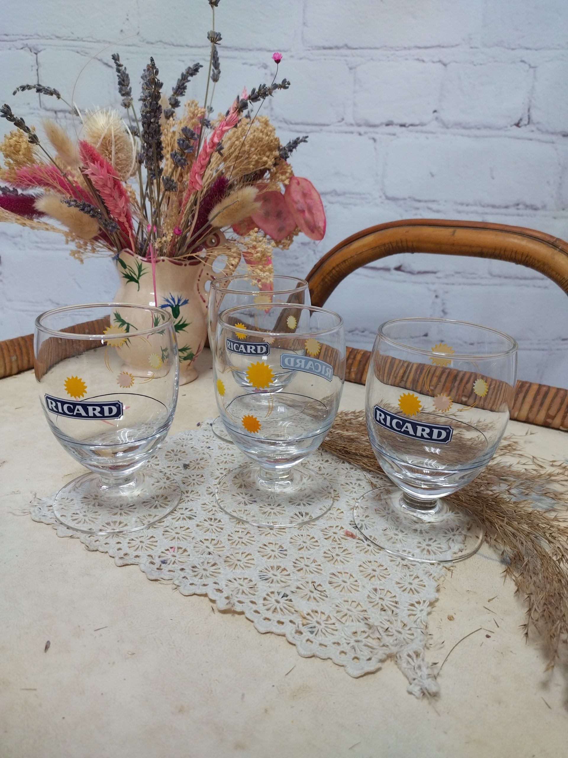 Lot de 4 verres ballons bibi Ricard Arc France - Ressourcerie Histoires  Sans Fin