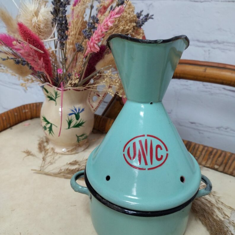 Inhalateur vintage en émail vert d'eau Unic