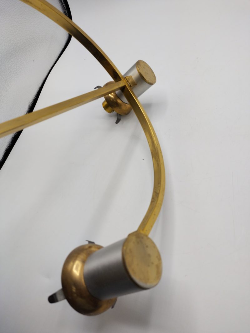 Suspension luminaire lustre rétro métal brossé et laiton – Image 5