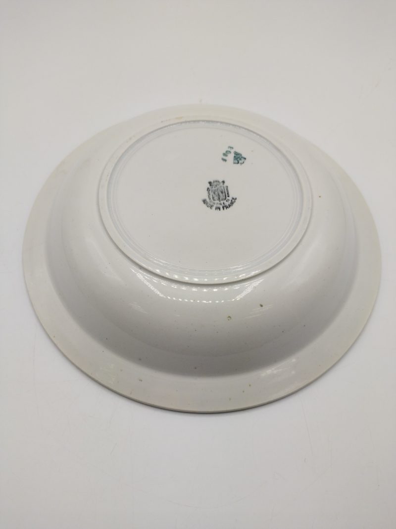 Plat creux faience saint amand vert vintage (3)