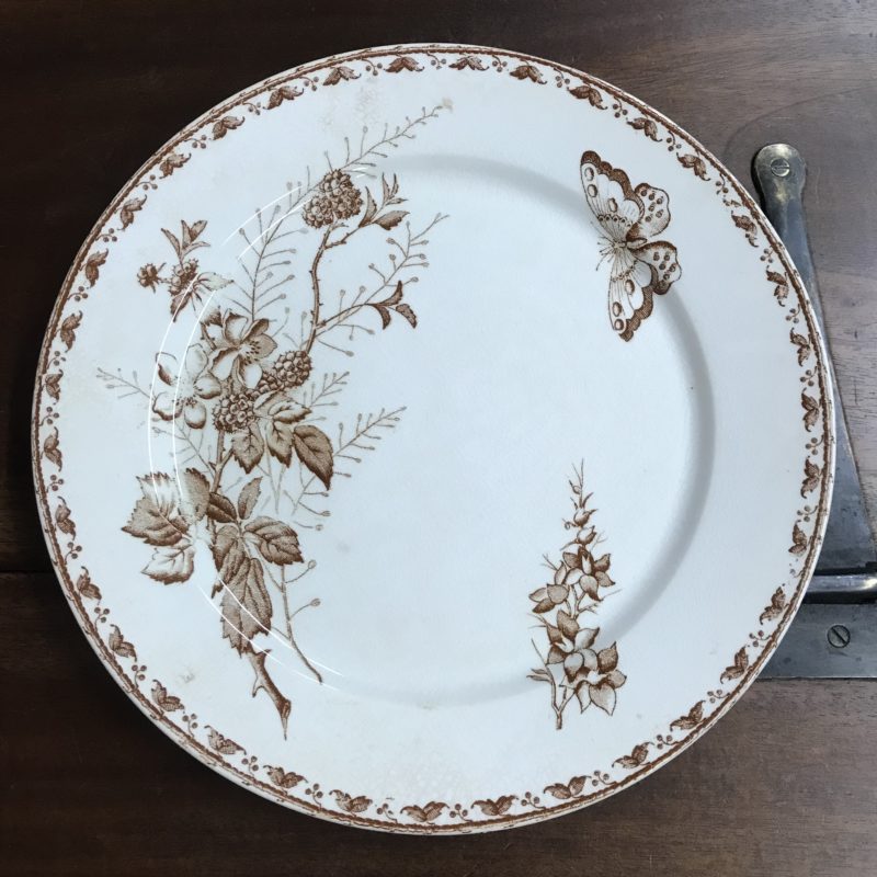 assiette terre de fer papillon