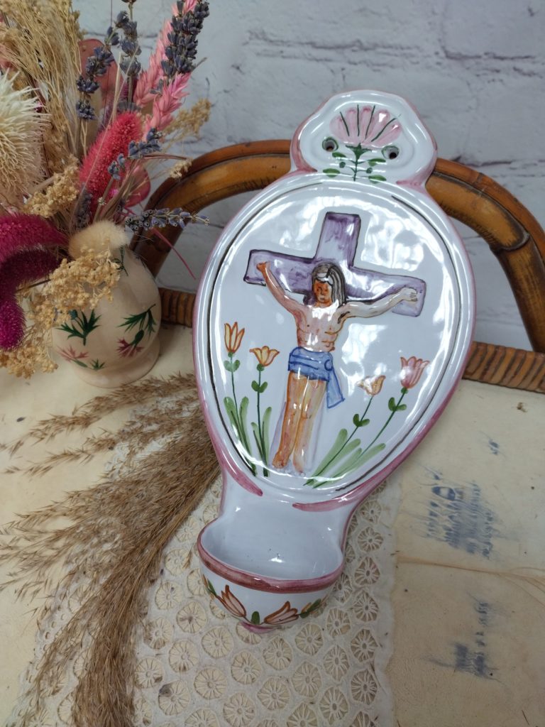 Bénitier en bois peint | vente en ligne sur