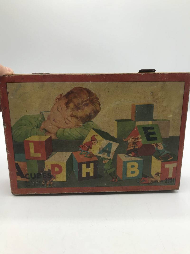 Boite vintage en bois de cubes alphabet – Image 5