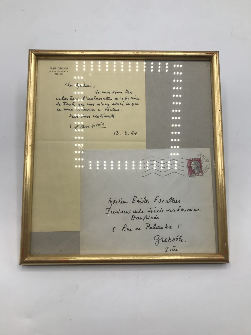 Lettre manuscrite de Jean Giono 1964 – Image 4