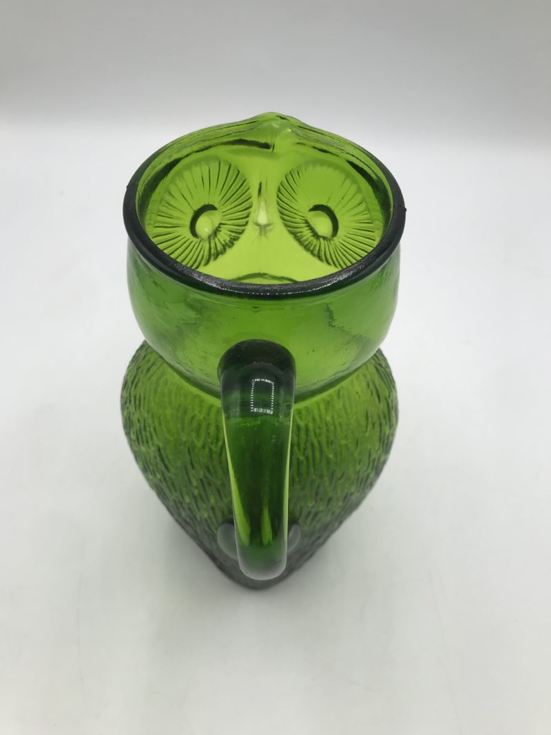 Vintage Kanawha verre hibou pichet, vert – Image 4