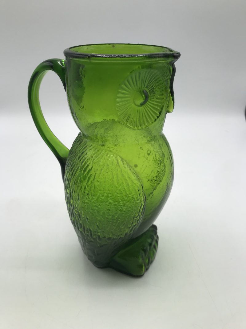 Vintage Kanawha verre hibou pichet, vert – Image 2