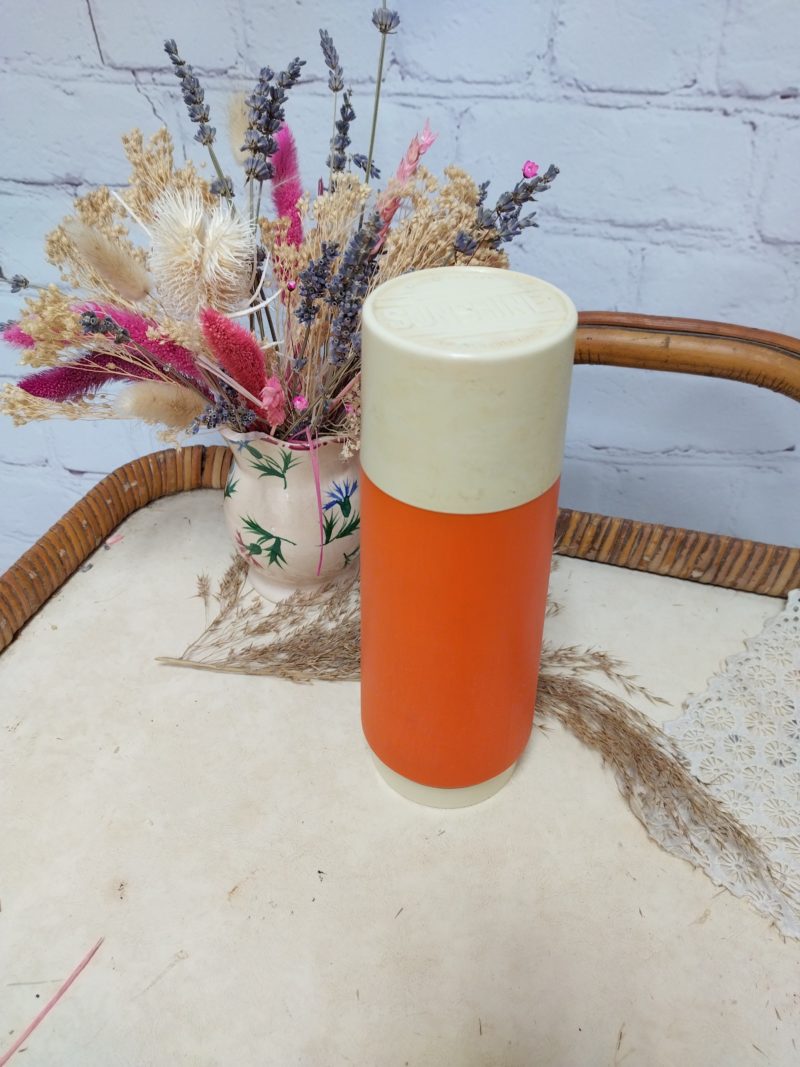 thermos vintage plastique orange (1)