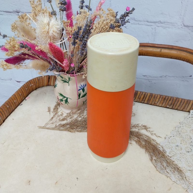 thermos vintage plastique orange (1)