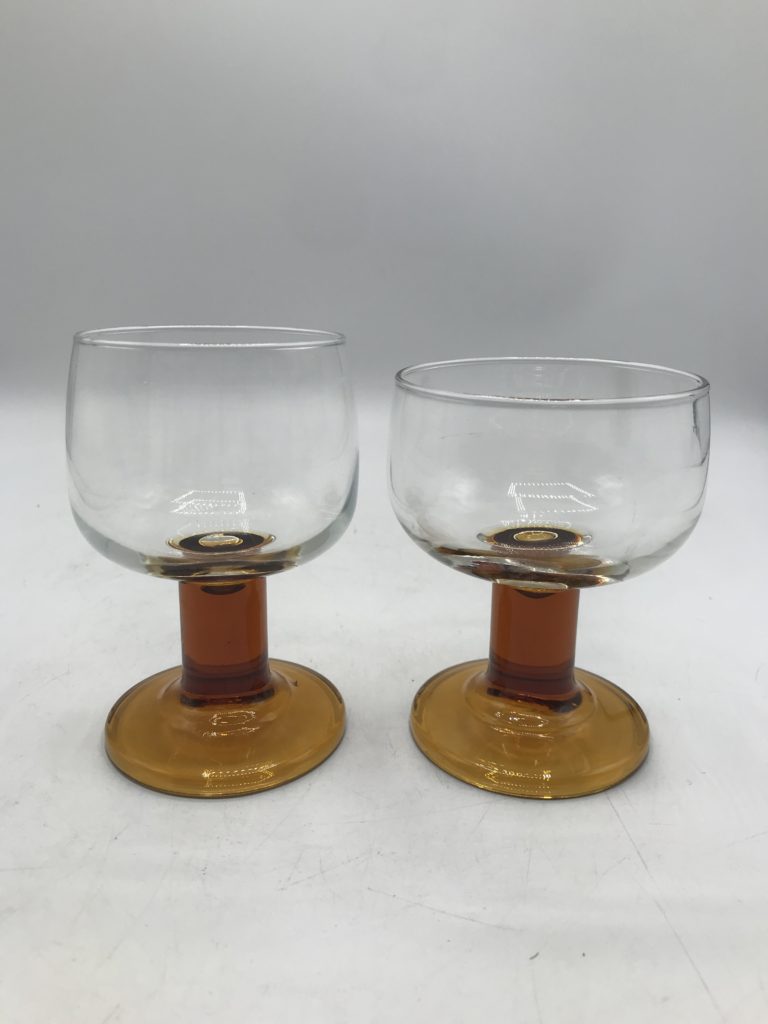 Lot De 6 Verres à Porto Marron Vintage Années 60 - Marque Luminarc