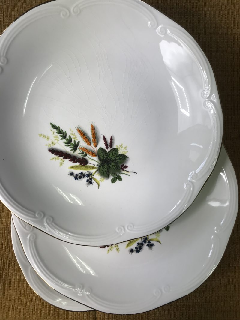 lot de 3 plats Gien fleurs