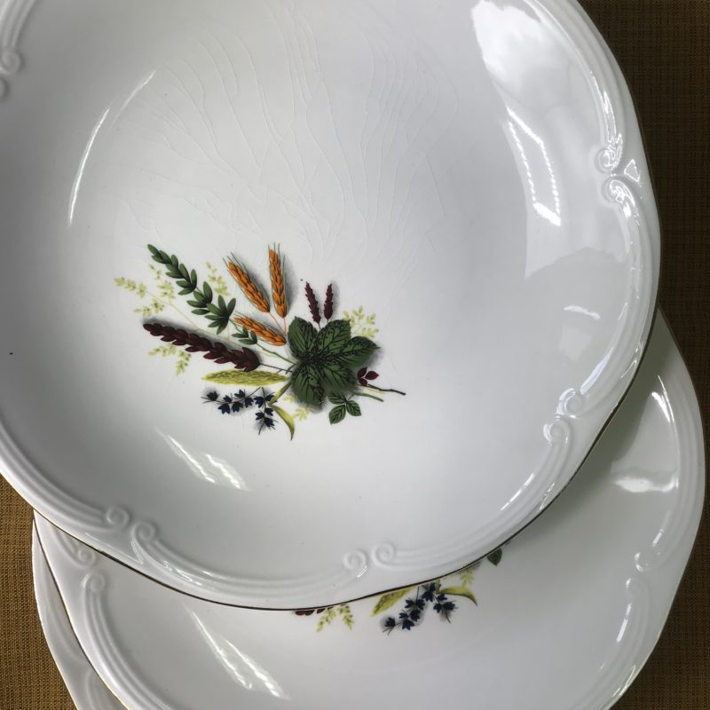 lot de 3 plats Gien fleurs