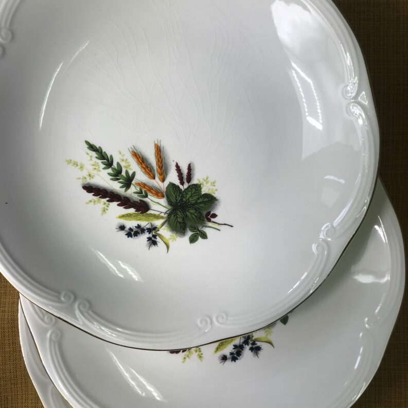 lot de 3 plats Gien fleurs
