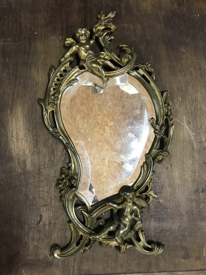 miroir bronze angelots