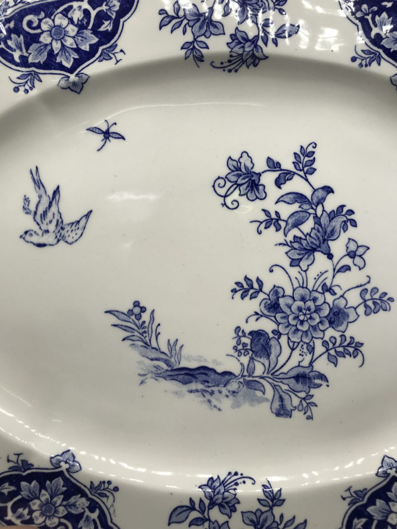 plat ovale Gien Delft bleu