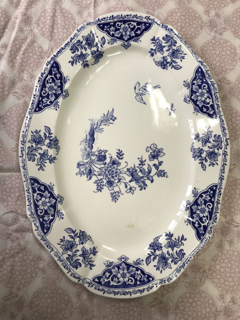 plat ovale Gien Delft bleu