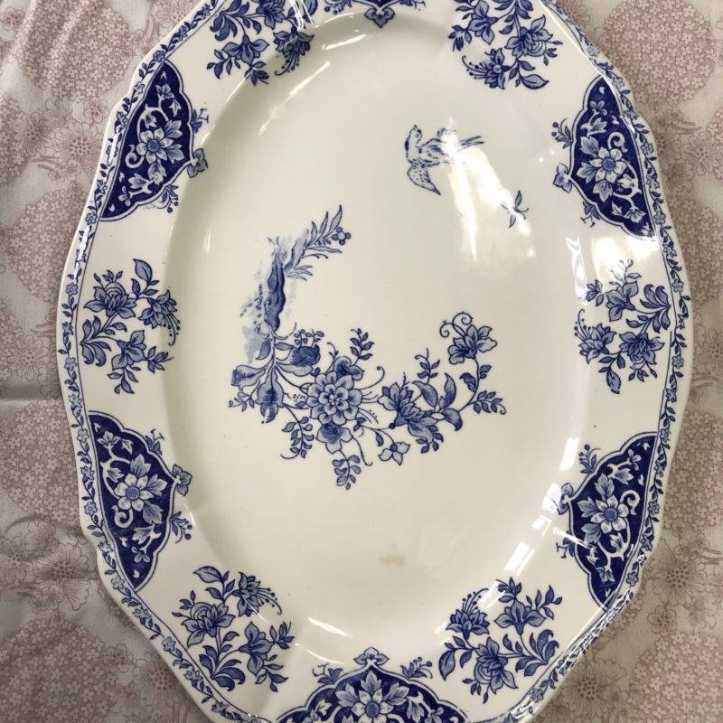 plat ovale Gien Delft bleu