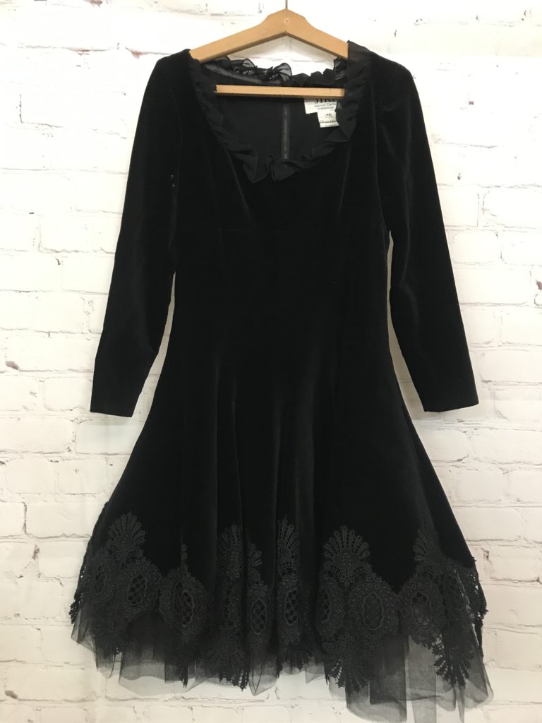 Robe Noire Deby Debo - Haut En Dentelle, Taille Haute, Longueur Genou, Taille 40, Neuve Sans étiquettes