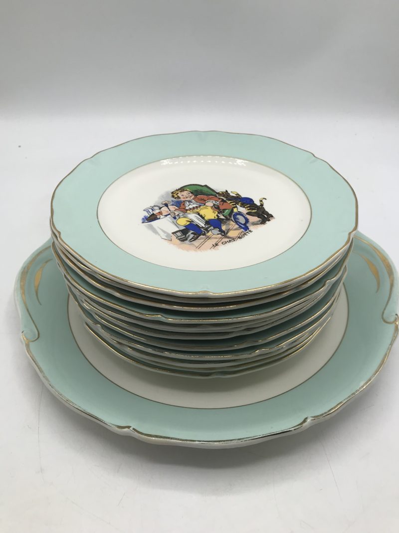 Service 12 assiettes et 1 plat de service St Amand 1930 – Image 9