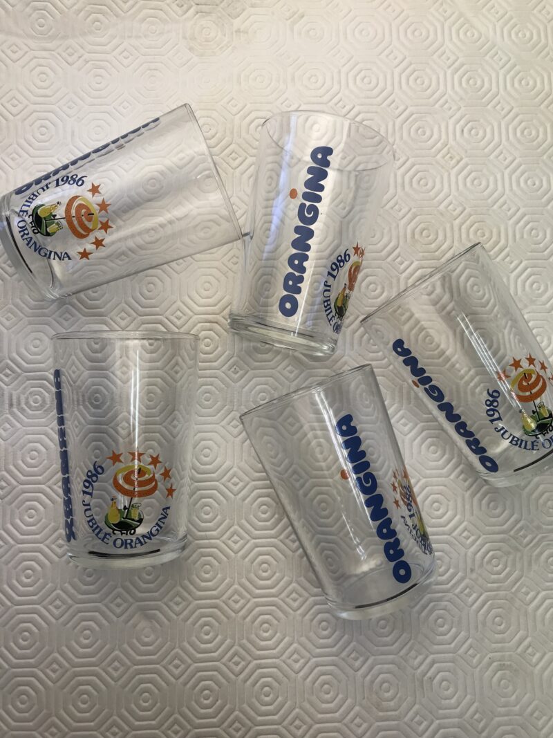 5 verres Orangina 1986