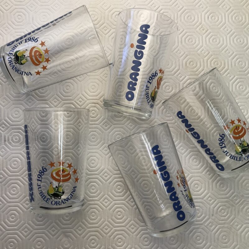 5 verres Orangina 1986