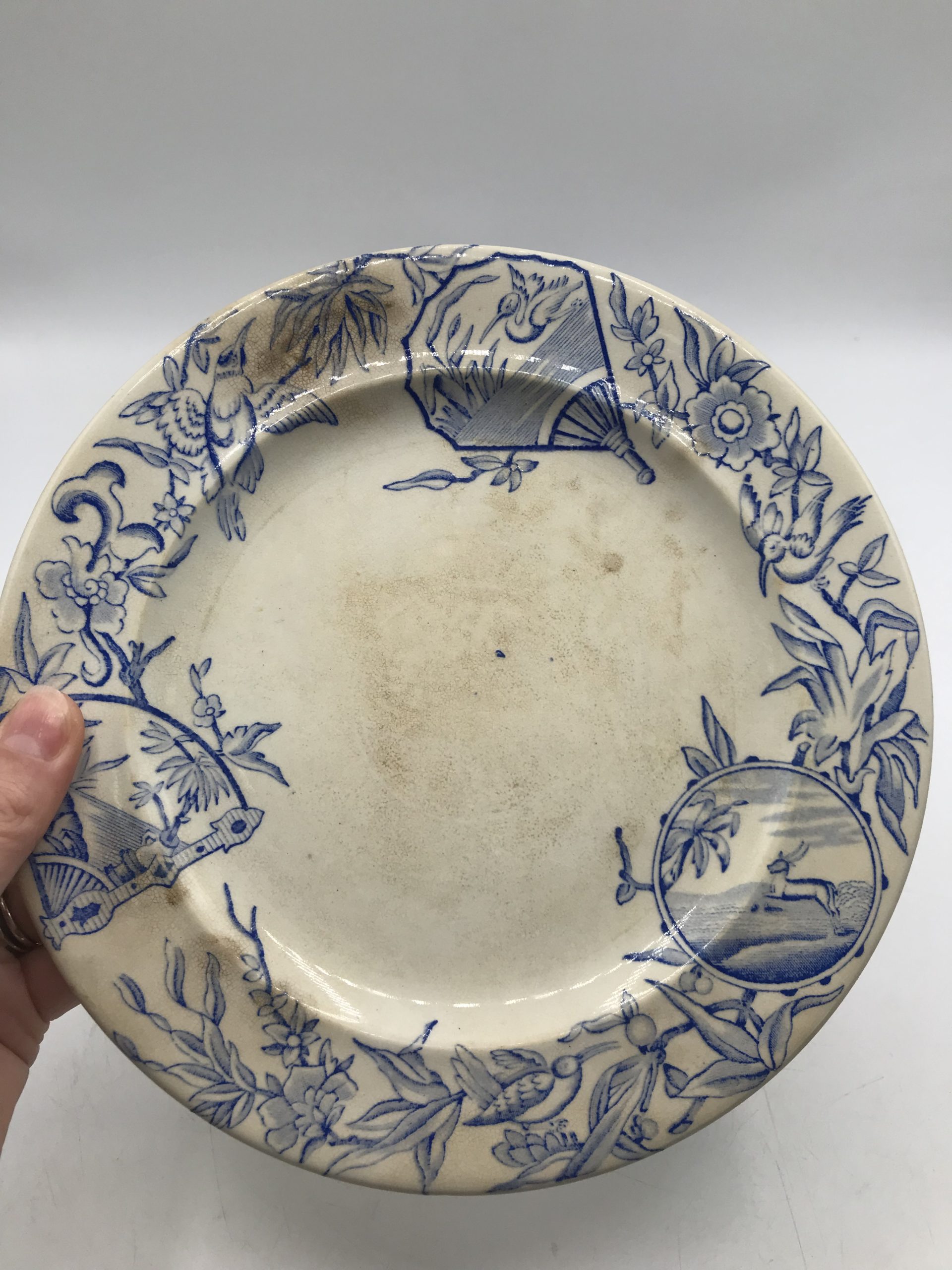 LOUIS XV Earthenware deep dish by Gien Terre de fer Vintage