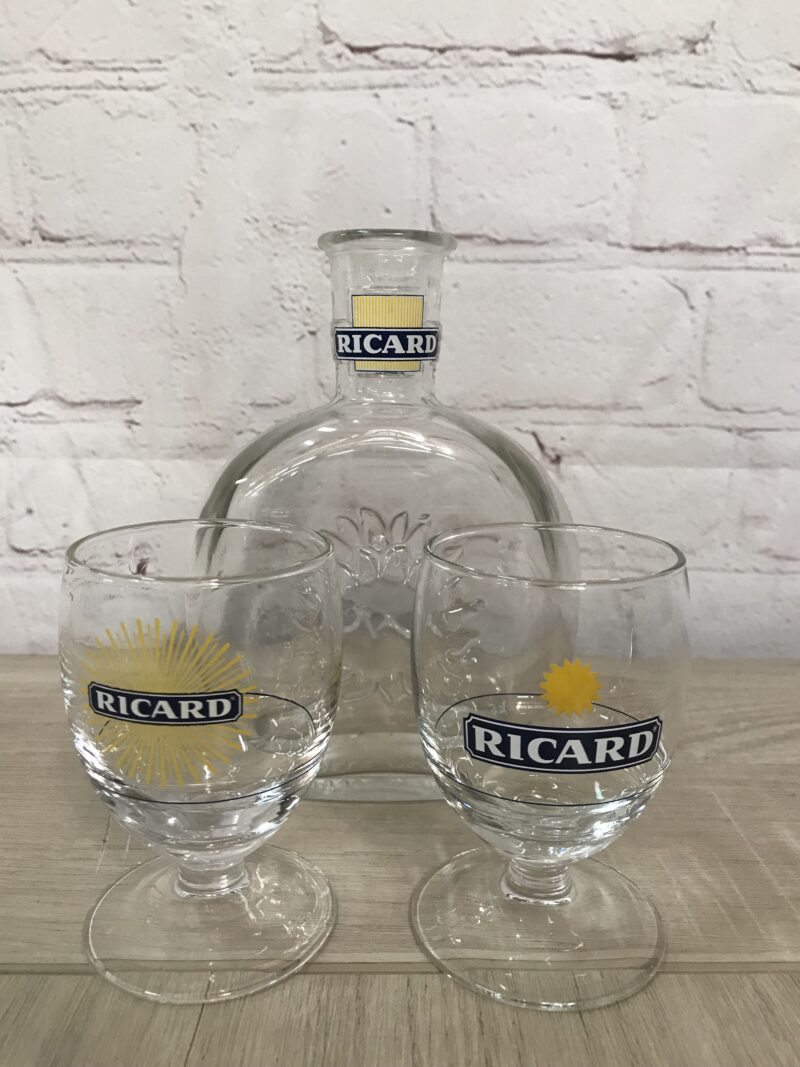 lot verres carafe Ricard