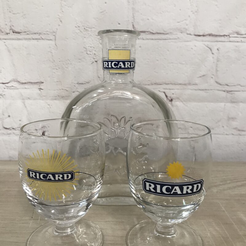 lot verres carafe Ricard