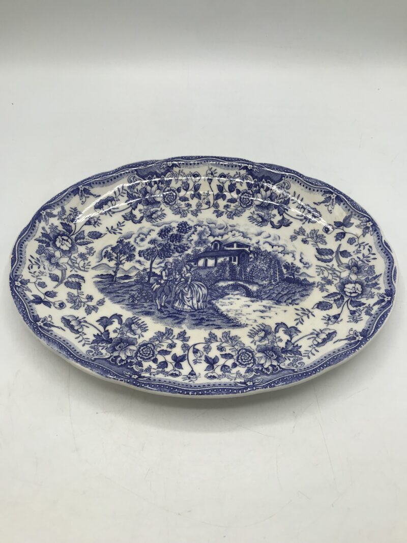 Plat ovale bleu et blanc Ironstone Tableware CBM – Image 3