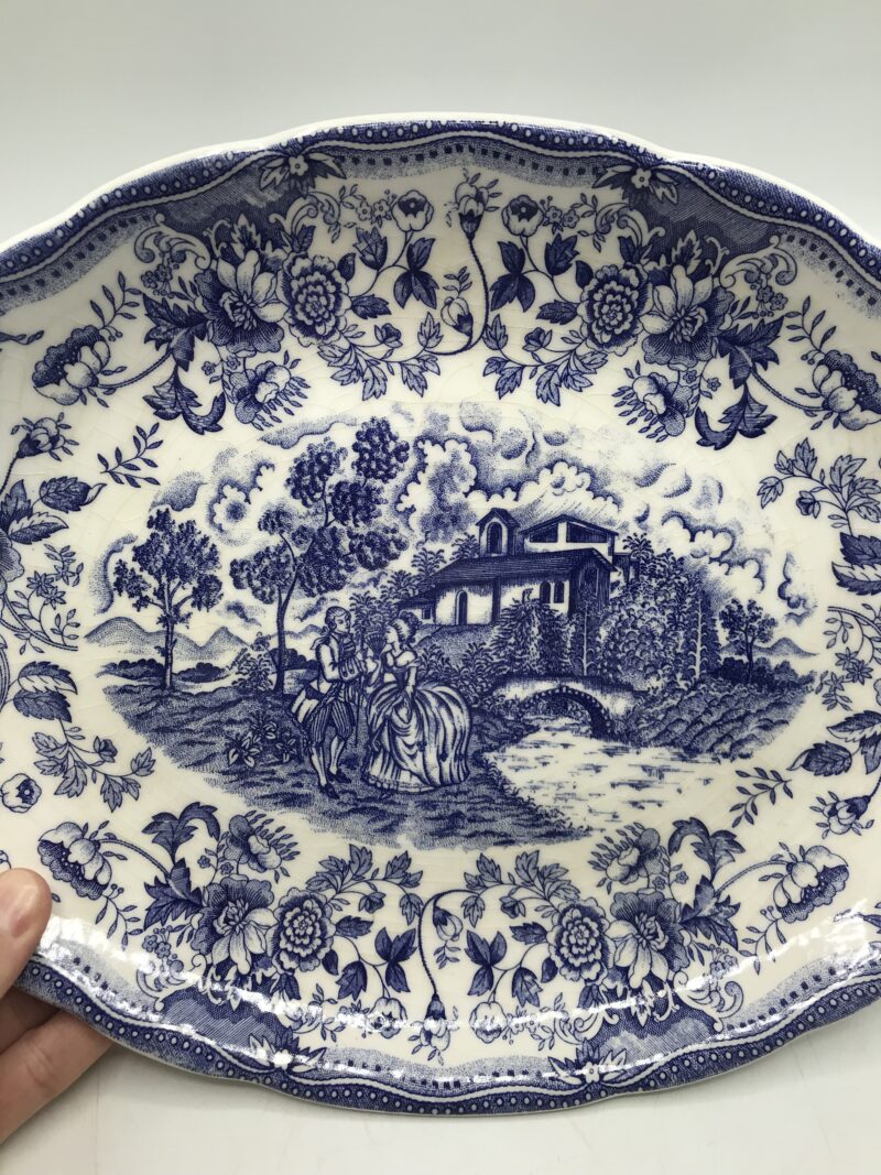 Plat ovale bleu et blanc Ironstone Tableware CBM – Image 4
